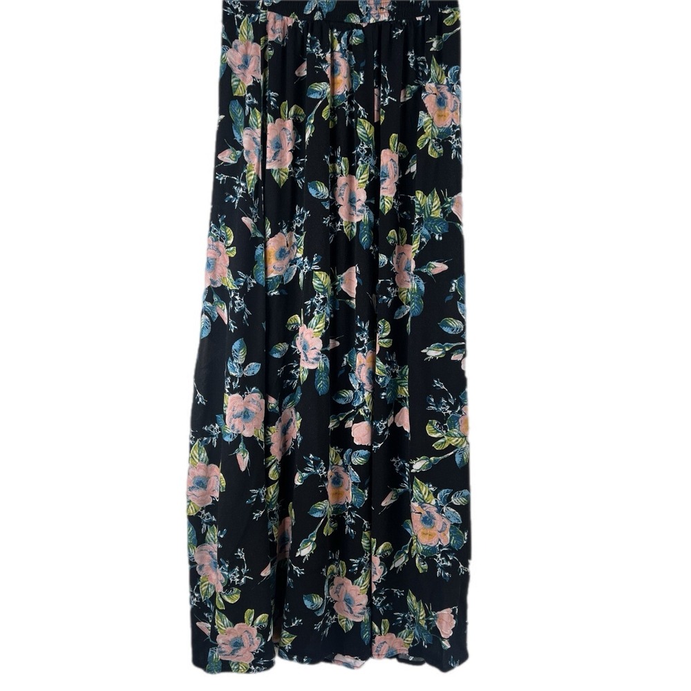 Xhilaration Floral Maxi Long Flowy Summer Spring Cottage Skirt XS Blue Rose‎